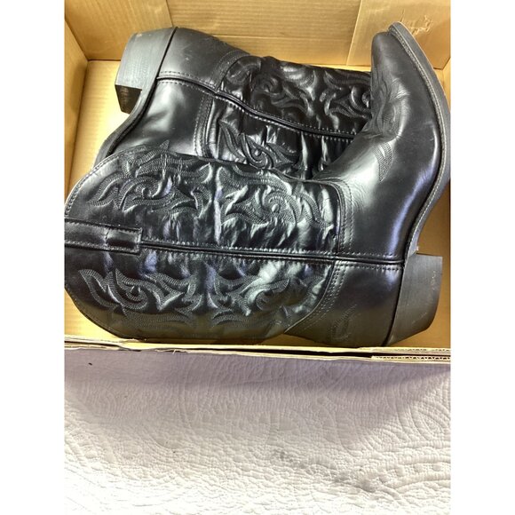 Laredo Cowboy Boots Men’s Black Leather* Sz 11 EW *Hawk*Western Style*Box - Picture 2 of 16